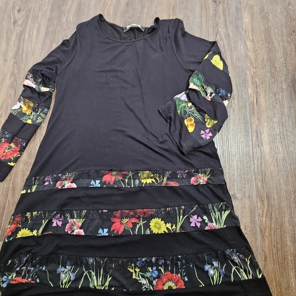 Desigual Womens Dress Paloma Floral/Lace Bell Sleeves Fairycore Fairygoth - Picture 7 of 11